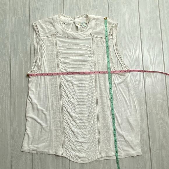 Sundance Women's White Tank Boho Lace Sleeveless Blouse Size XL X-Large - Picture 5 of 7